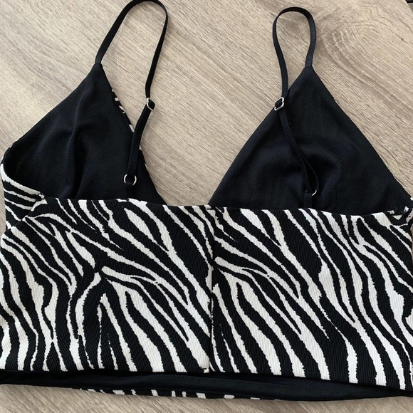 Zara Zebra Print Cropped Tank Cami Bralette - Picture 5 of 5